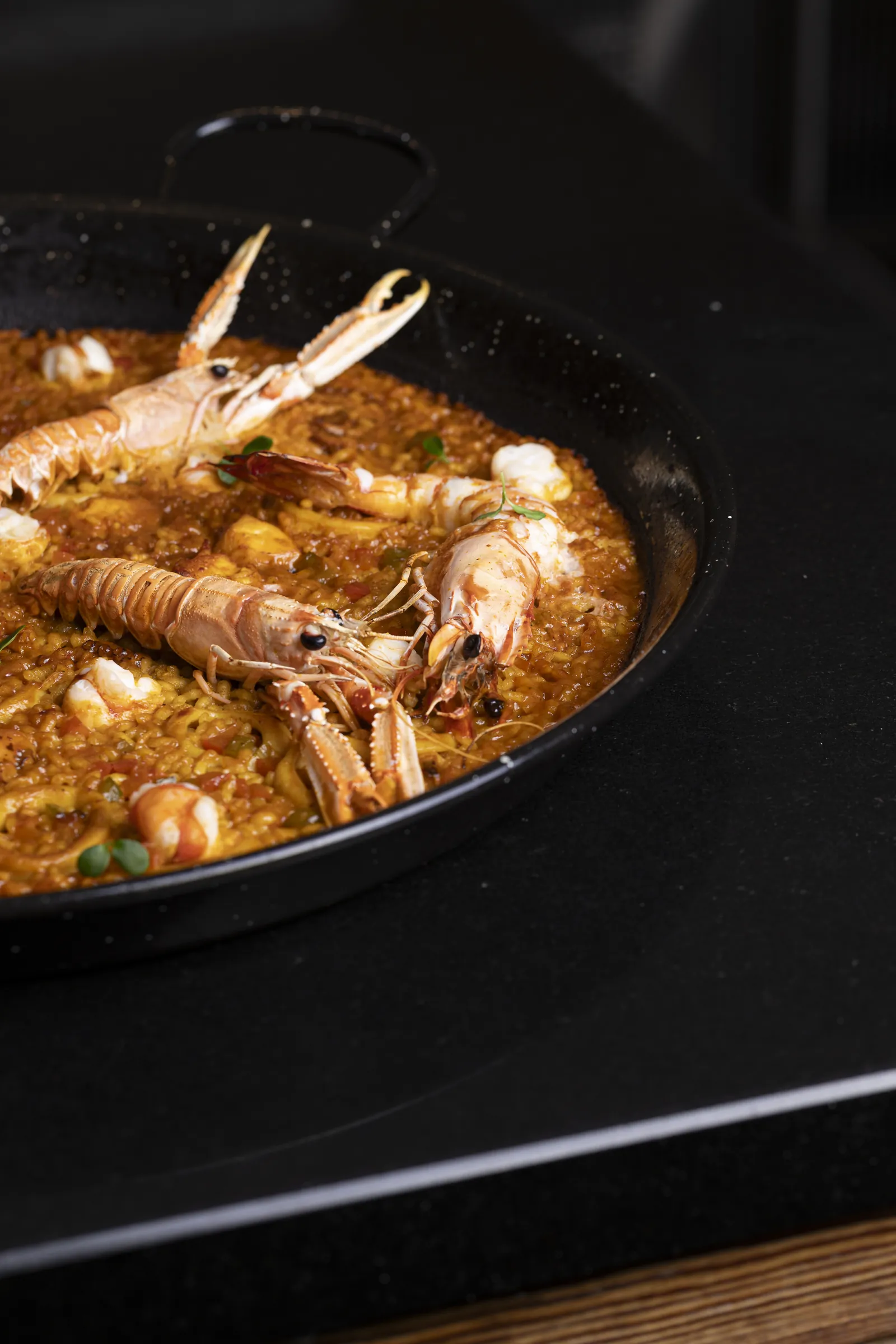 Riso brodoso con scampi e gamberi